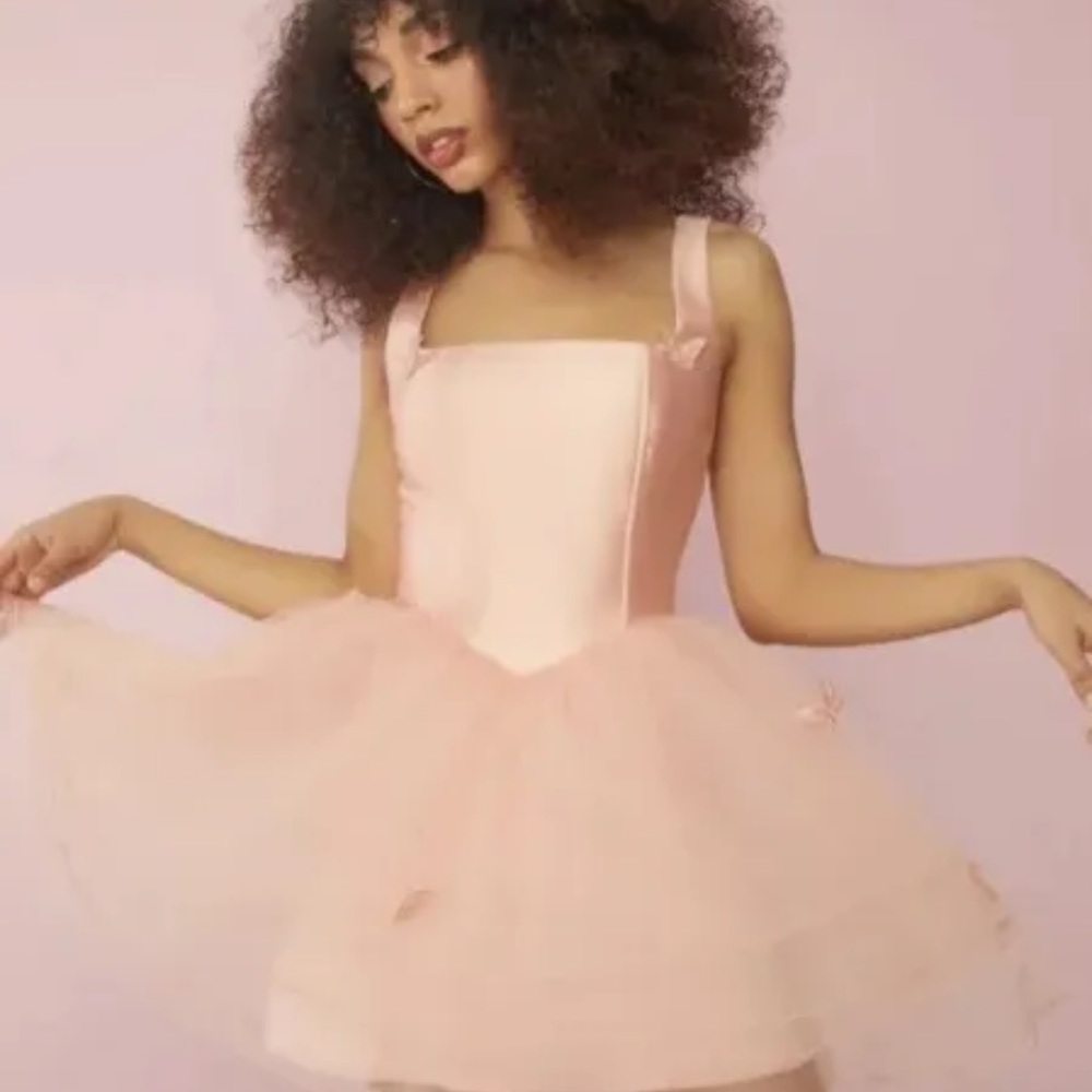 sugar thrillz m medium today was a fairytale tutu dress pink butterfly short nwt